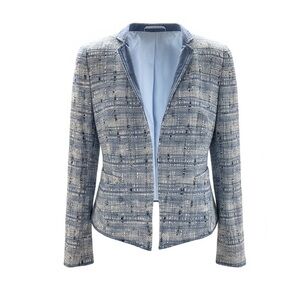 Akris Punto Blue and Gray Tweed Blazer